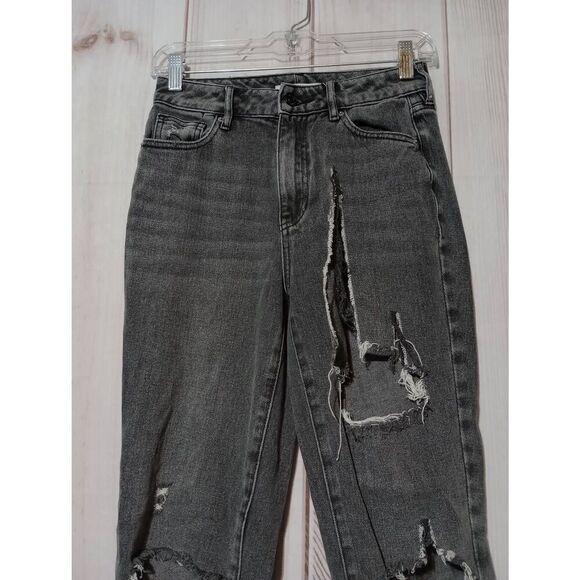 Pacsun Jeans Ladies 25 Mom‎ Jean Gray Thrashed - Picture 3 of 8